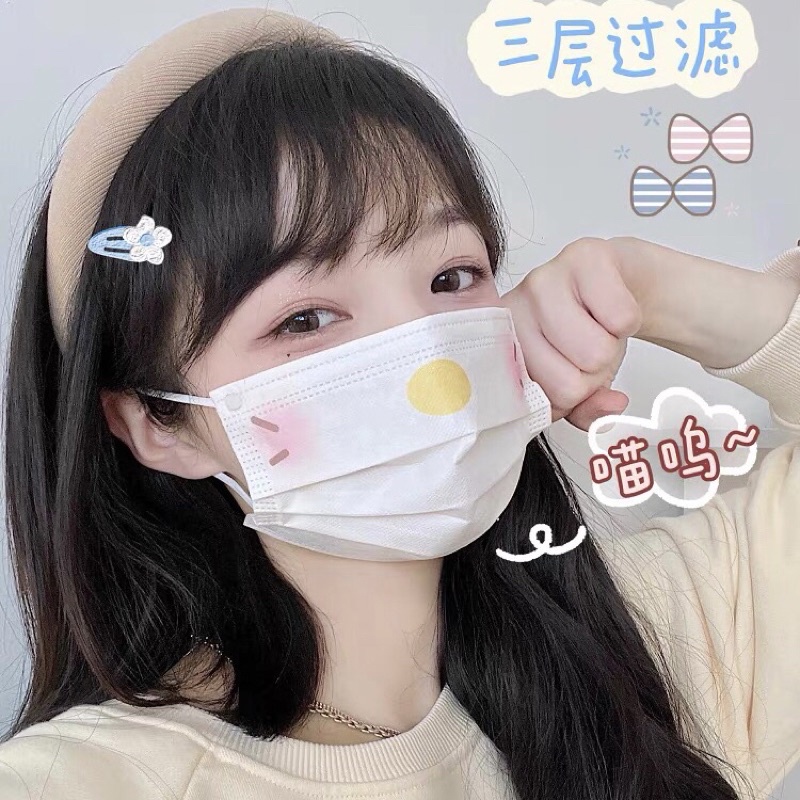 Khẩu trang mặt Cinamoroll và mặt Kitty dễ thương