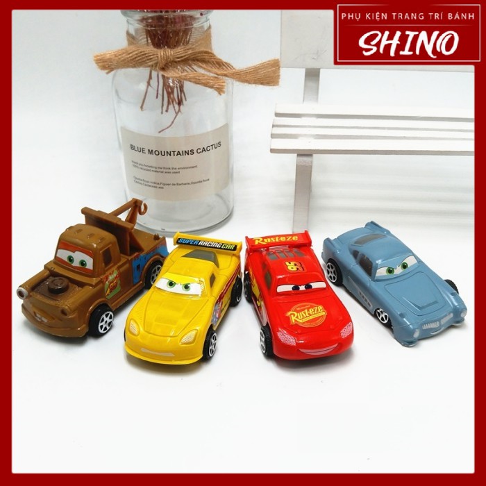 Đồ chơi xe nhân vật Car trang trí bánh (set 4 xe)