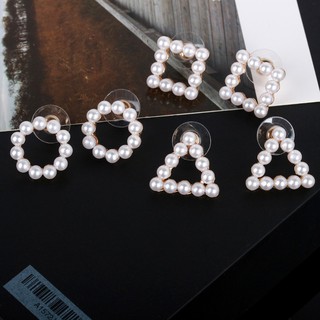 Round Triangle Pearl Pendant Necklace Full Square
