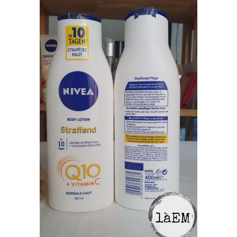 Sữa dưỡng thể Nivea  Body Lotion Q10 + Vitamin C 400ml