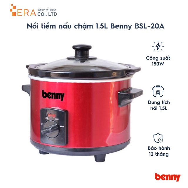 Nồi tiềm nấu chậm 1.5L Benny BSL-20A