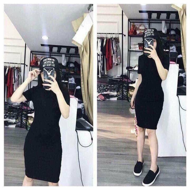 váy ôm váy body cổ tròn xẻ sau | BigBuy360 - bigbuy360.vn