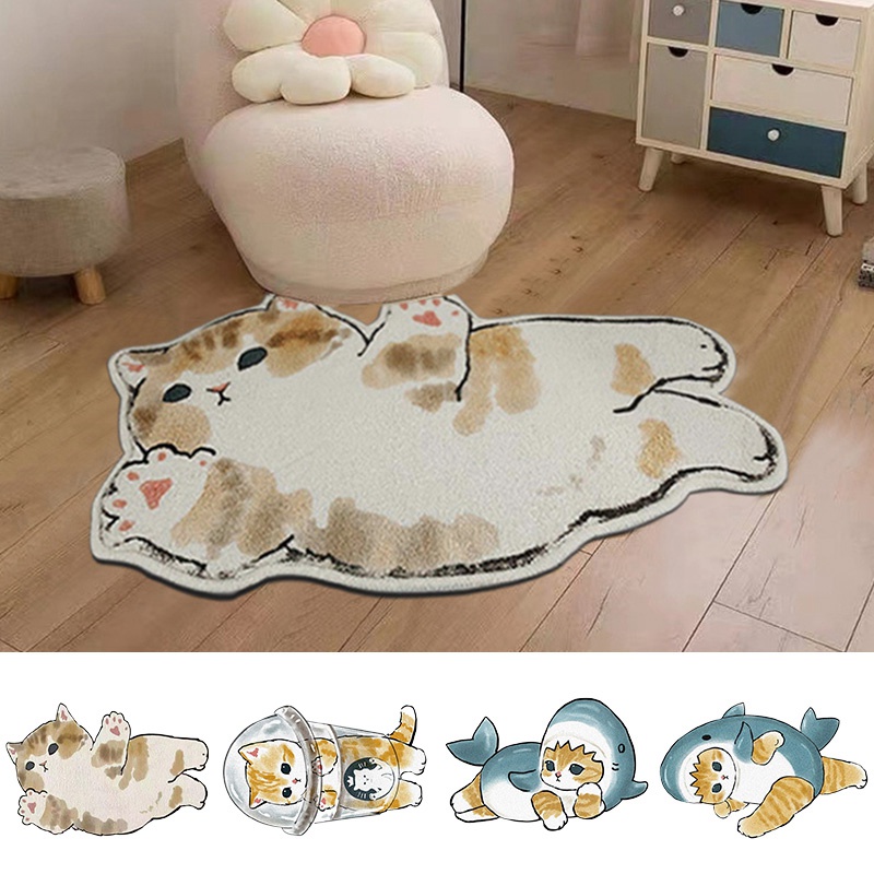 Thảm Lót Sàn Trang Trí Phòng Ngủ Hình Mèo