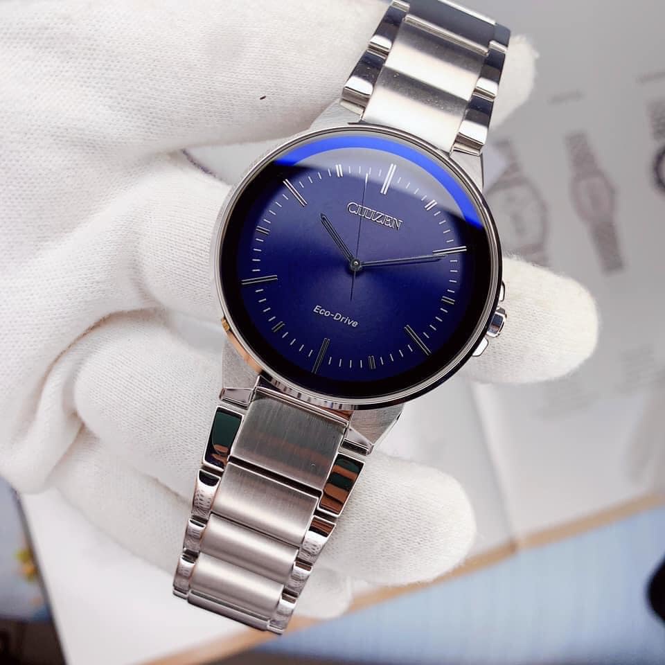 Đồng Hồ Nam Citizen Eco-Drive BJ6510-51L dây bạc mặt xanh