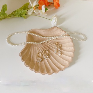 Đĩa gỗ hình vỏ sò đựng trang sức/ phụ kiện làm đạo cụ chụp ảnh tiện dụng