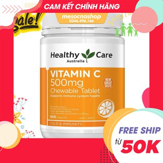 Viên ngậm Healthy Care Vitamin C 500mg 500 viên - Xuất xứ Úc