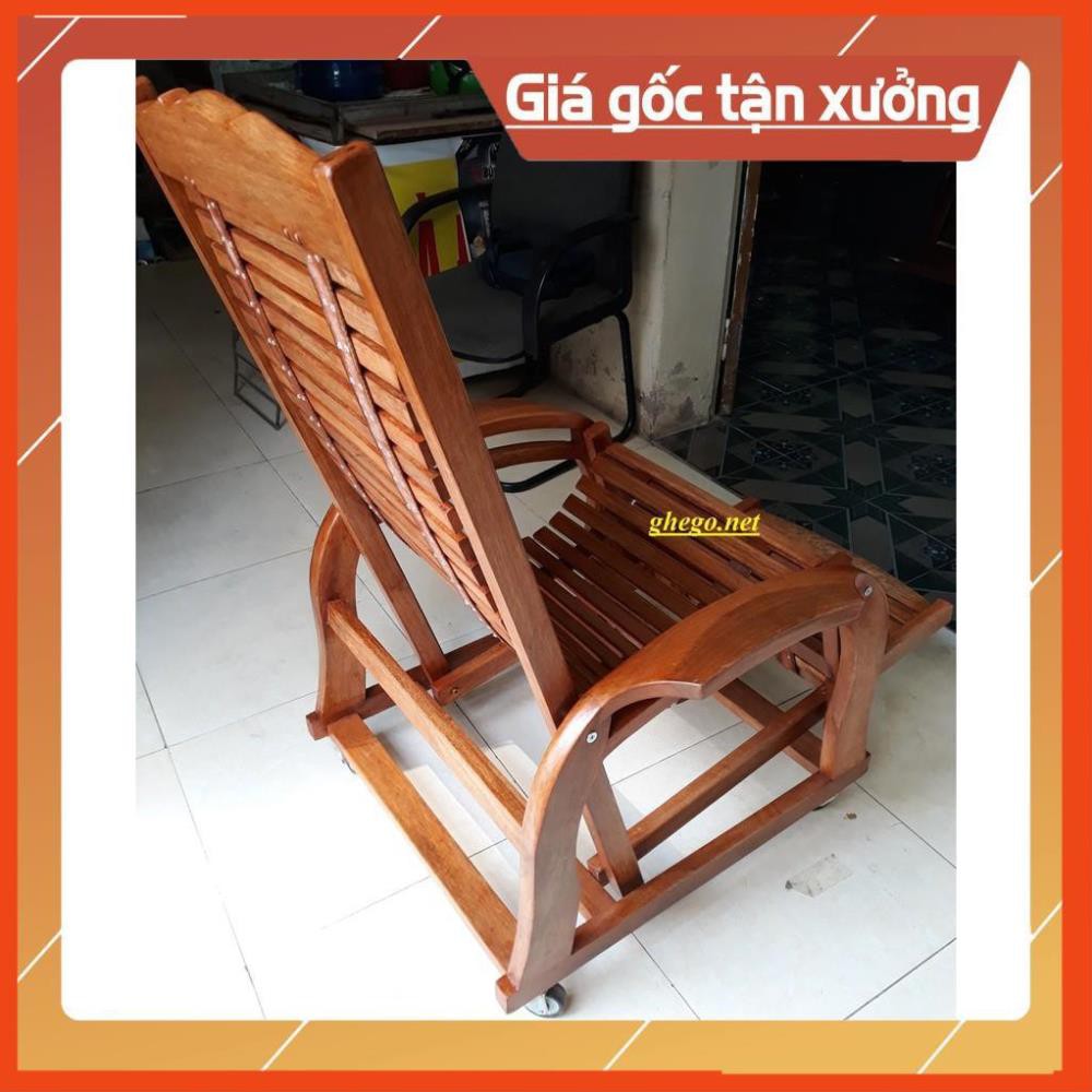 [Khuyến Mãi Sốc] Ghế lười gỗ, ghế gỗ thư giãn gỗ sồi đánh vecly màu vàng nhạt cao cấp