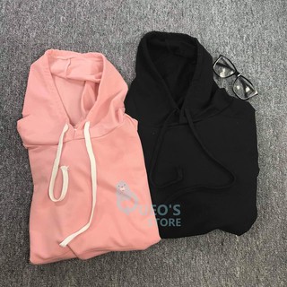Áo hoodie thun thêu tag basic
