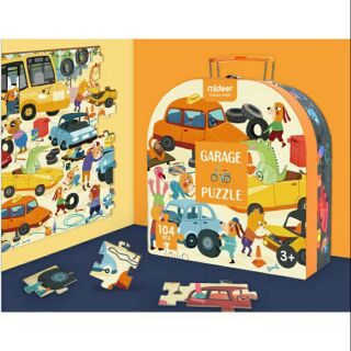 Ghép hình Mideer Puzzle ô tô Garage vali 104 chi tiết