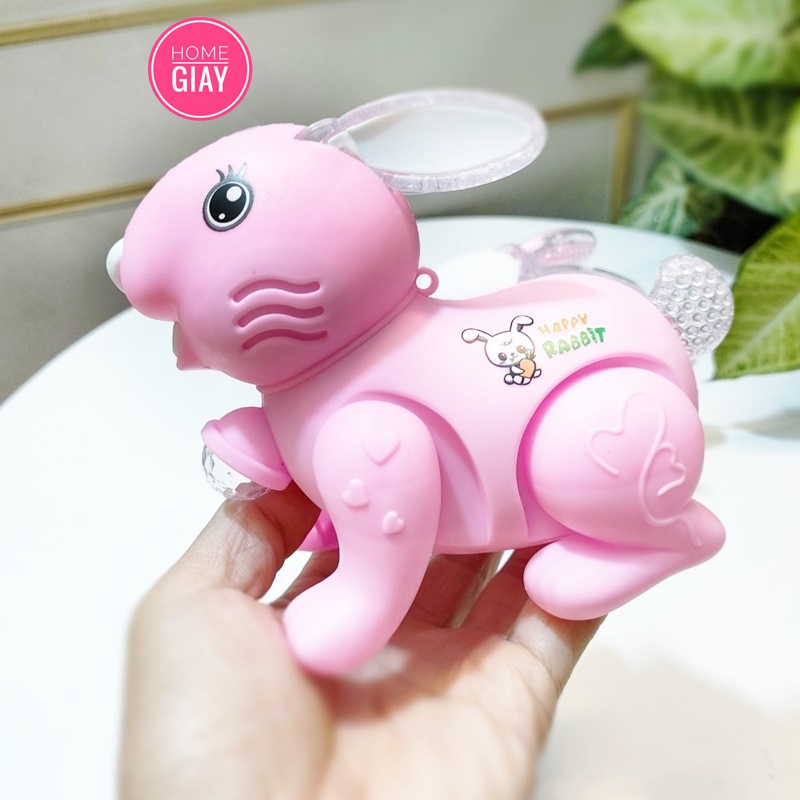 Đồ chơi thỏ chạy pin phát nhạc có đèn đáng yêu cho bé SHOP HOME GIAY