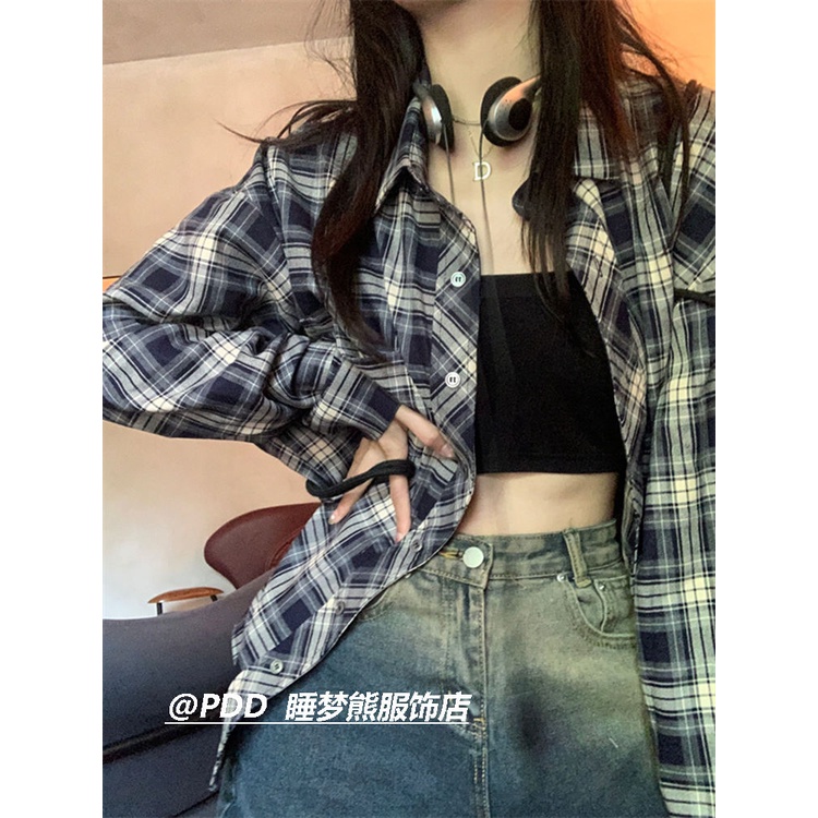 Áo Sơ Mi Tay Dài Dáng Rộng Họa Tiết Kẻ Sọc Phong Cách Cổ Điển Thời Trang Xuân Thu Cho Nữ