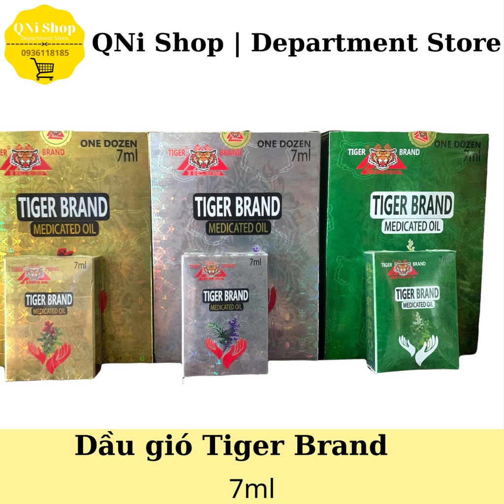 Dầu Gió Xanh / Trắng / Vàng Tiger Brand Chính Hãng 7ML