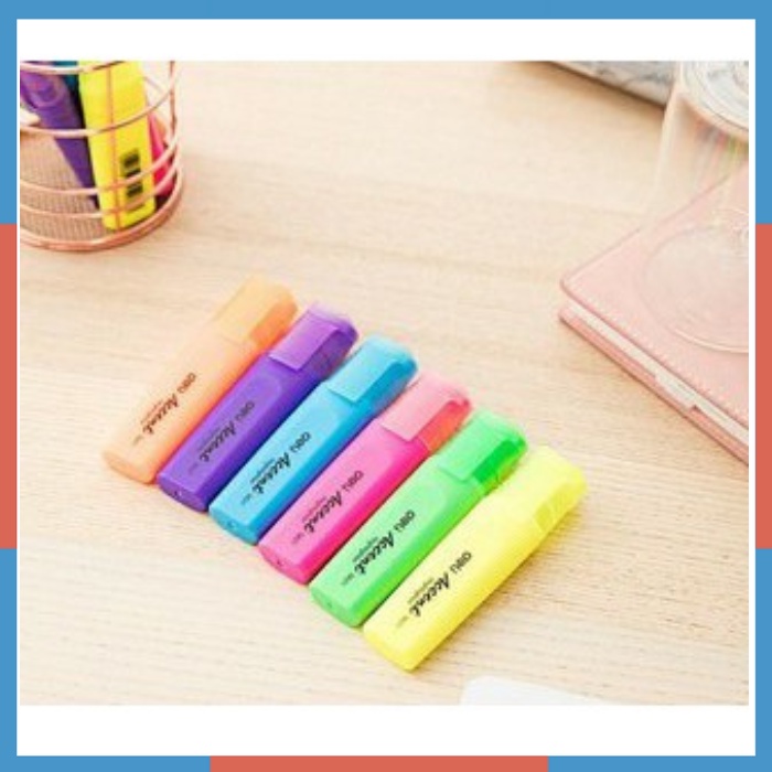 Bút Nhớ Dòng Highlight - Bút Dấu Dòng Deli S621- Hồng, Xanh lá, Vàng, Cam, Tím, Xanh Dương
