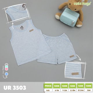 Bộ QA ba lỗ cotton kẻ nhỏ Uala Rogo 3503
