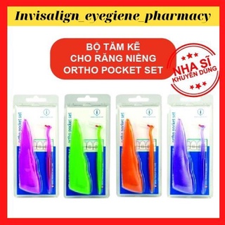 Bộ bàn chải kẽ vệ sinh răng miệng curaprox cps ortho pocket set thụy sĩ chỉnh nha mắc cài kèm 1 sáp or làm sạch kẽ răng