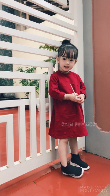 Váy nỉ HM dư xịn cho bé- ảnh mẫu mặc