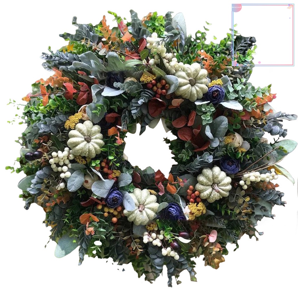 Vòng Hoa Treo Cửa Trang Trí Hình Trái Bí Ngô Bằng Nhựa Sống Động