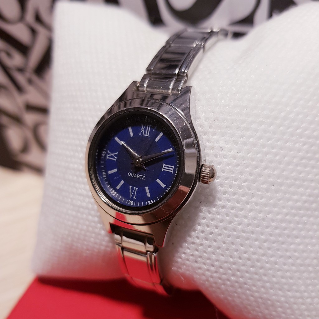 Đồng hồ Nữ - Quartz - Máy Nhật dây dạng chun, mặt xanh huyền bí đẹp tới từng chi tiết