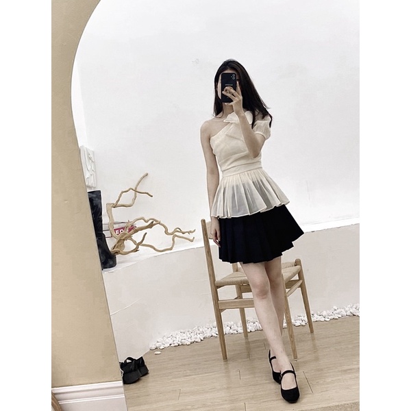 (SẴN) Áo lệch vai có nơ M35