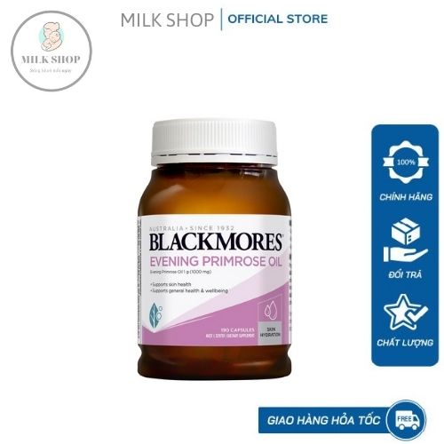 Tinh dầu Hoa anh thảo Blackmores Evening Primrose Oil, Úc (190 viên) giúp làm đẹp da tóc, cân bằng nội tiết, giảm mụn