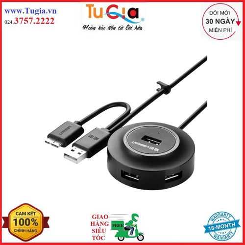 Hub USB Ugreen 20275 4 Cổng USB 2.0 Tích Hợp OTG (50cm) - Hàng Chính Hãng