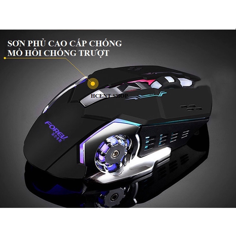 Chuột máy tính gaming, chuột không dây FOREV FV-W502 chính hãng siêu bền 6 nút 4 tốc độ 3200 DPI có thể sạc lại 2.4Ghz