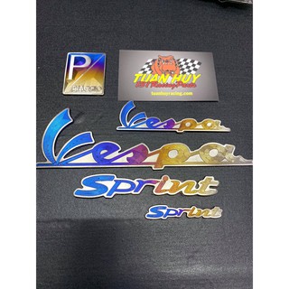 Combo 5 món tem chữ Titan cho xe Vespa Sprint