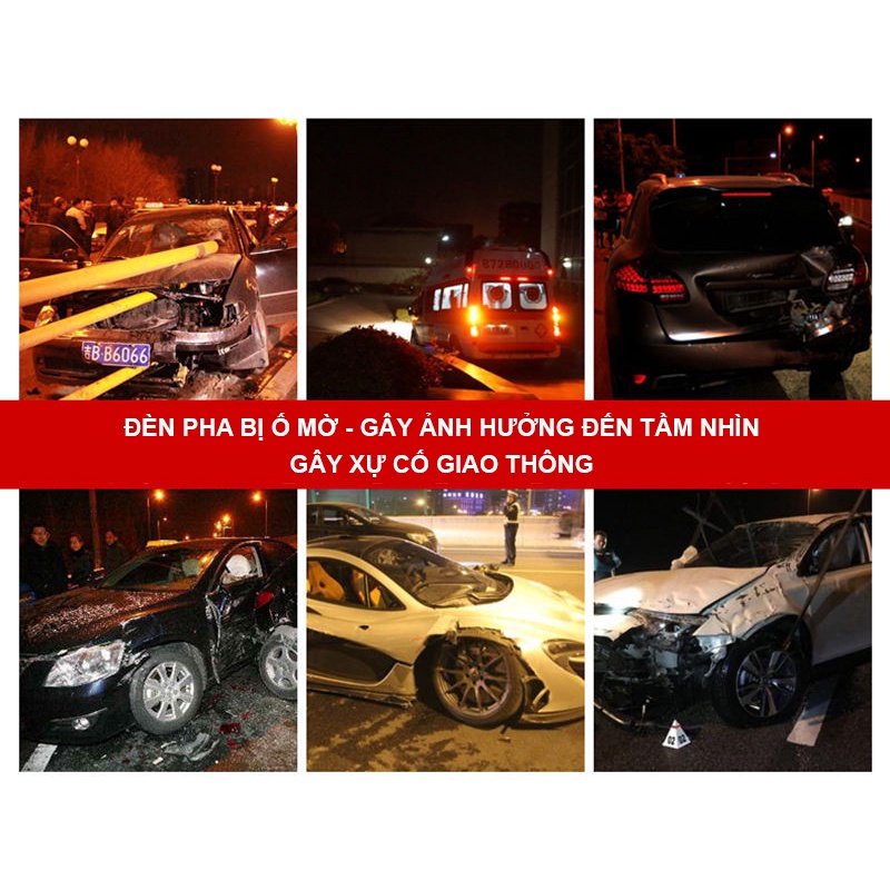 Dung Dịch Đánh Bóng Đèn Pha Ô Tô - Vệ Sinh Vết Cặn Canxi, Tẩy Ố Vàng, Giúp Kính Đèn Sáng Đẹp, Lái Xe An Toàn