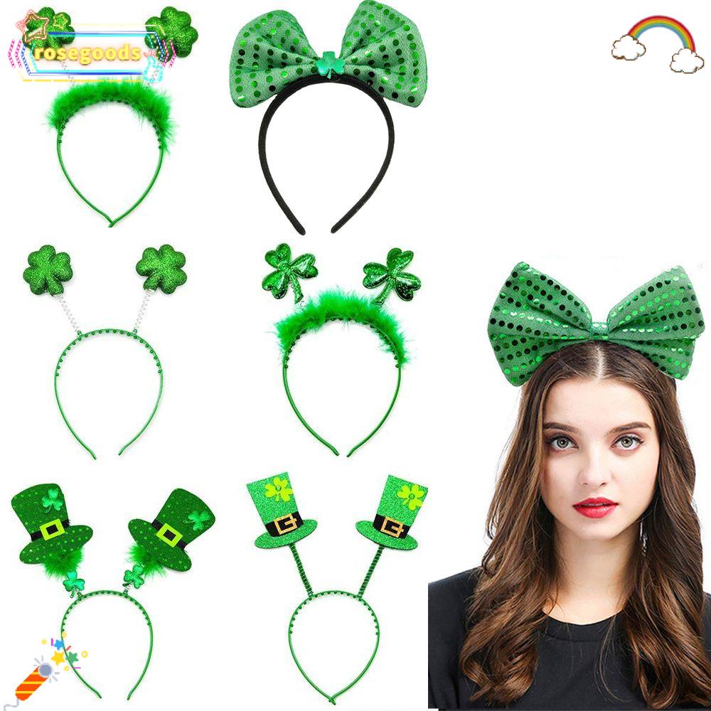 Băng Đô Đeo Đầu Hình Hoa Hồng Và Cỏ Ba Lá May Mắn Vui Nhộn Dùng Trang Trí Tiệc Ngày Thánh Patrick