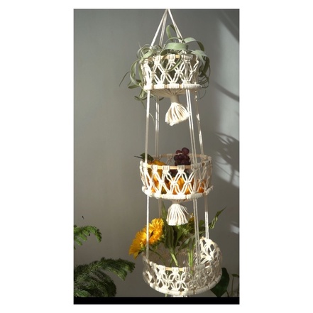 Giỏ treo 3 tầng trang trí, treo trái cây, treo cây cảnh