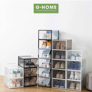 Hộp đựng giày nhựa cứng Ghome trong suốt có nắp cho size giày to, giày cao gót HDN09