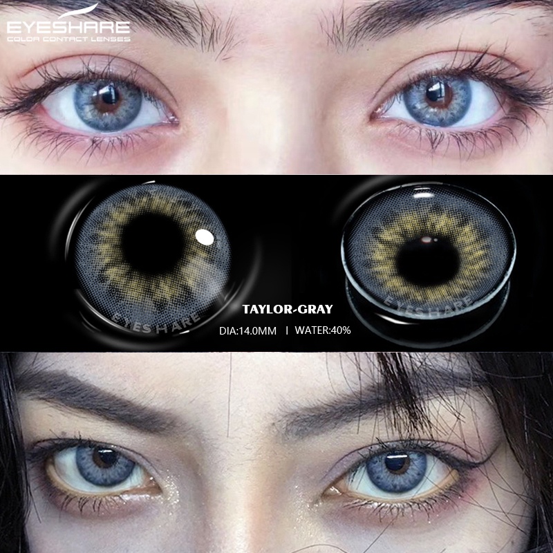 EYESHARE Cặp kính áp tròng nhiều màu sắc tùy chọn tự nhiên hợp thời trang