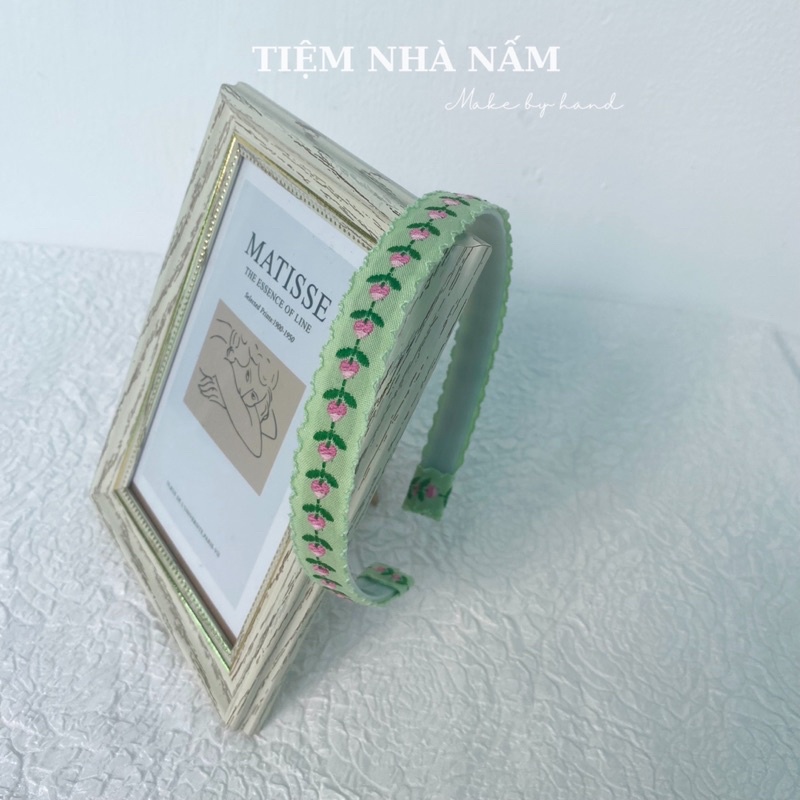 BỜM / CÀI TÓC THÊU HOA ĐÁNG YÊU - [ Nhà Nấm handmade ]