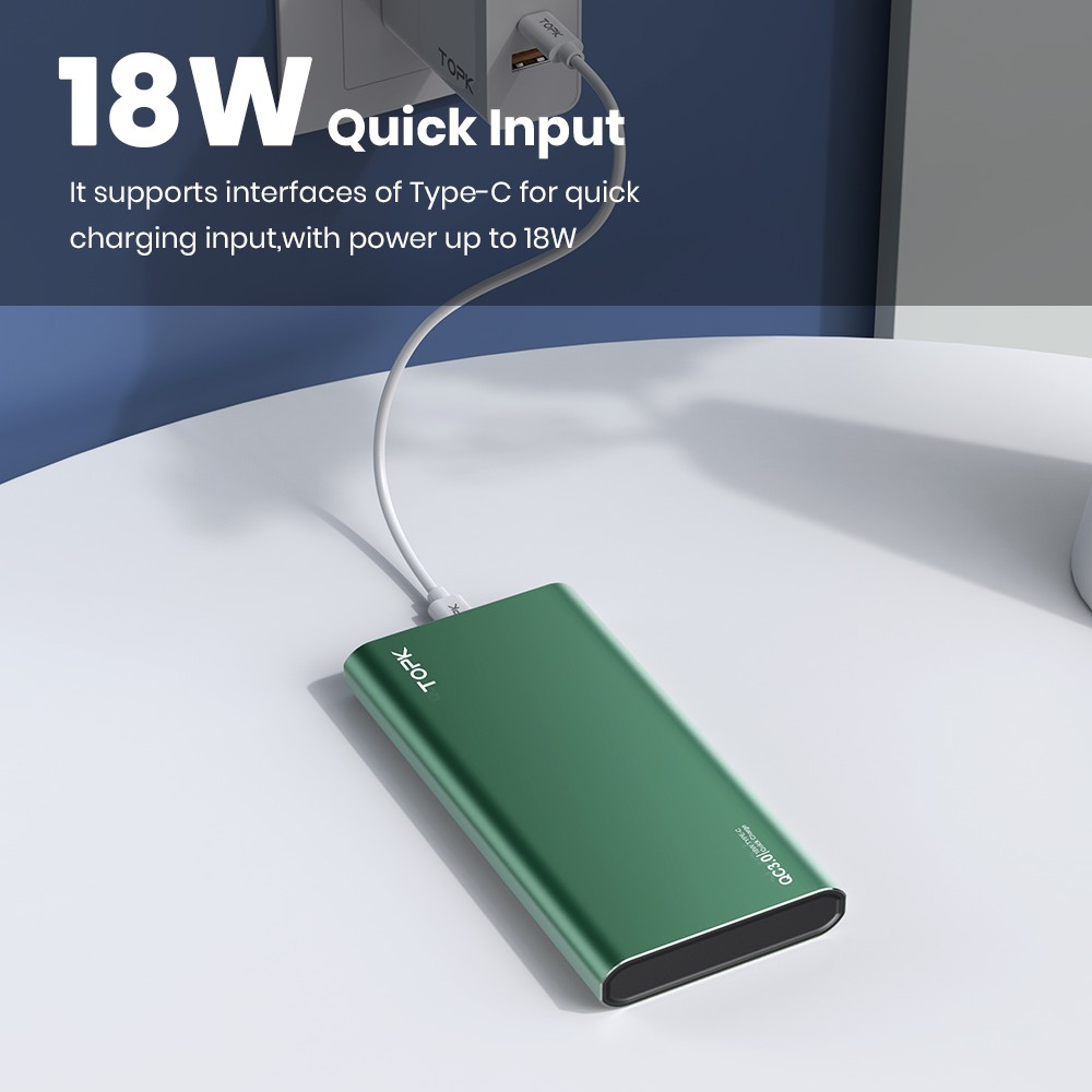 Pin Dự Phòng TOPK I1006P 18W QC3.0 10000mAh Sạc Nhanh Hiển Thị Điện Tử