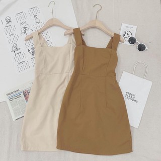 VÁY CỔ VUÔNG 2 MÀU