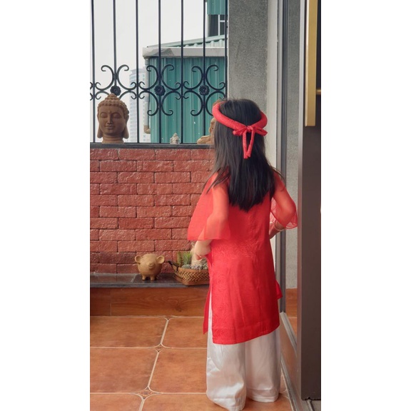 Áo dài tay voan LITIBABY size 6/10