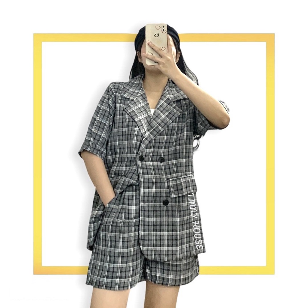 Set áo vest mix quần sooc năng động, set đồ thời trang cho nữ (Ảnh thật) | BigBuy360 - bigbuy360.vn