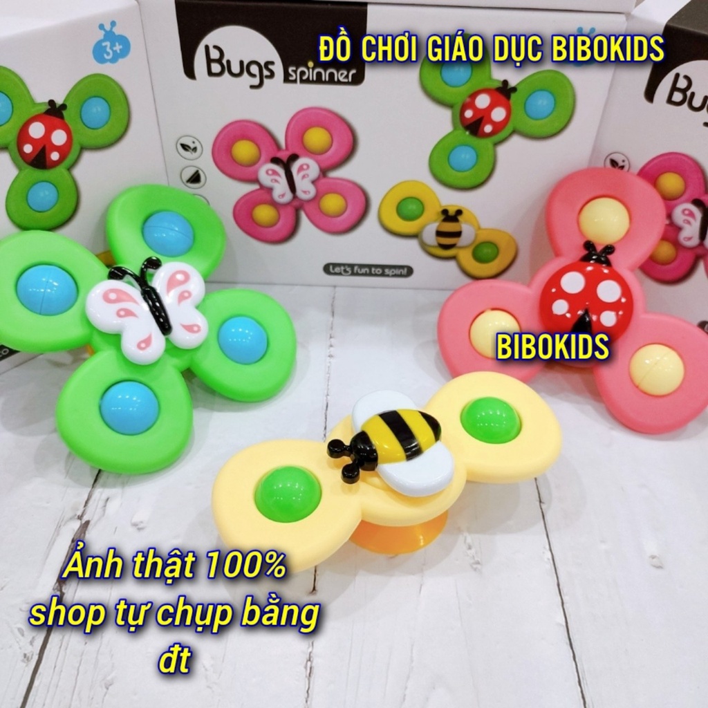 Set 3 Con Quay Spinner Vui Nhộn Cho Bé, Đồ Chơi Chong Chóng Dính Tường Spinner 2 3 4 Cánh