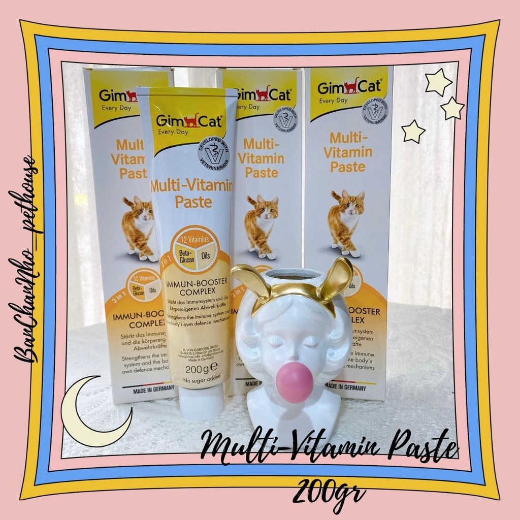 Gimcat Multi Vitamin - Gel Dinh Dưỡng cho Mèo 200g - Tăng cường hệ thống miễn dịch