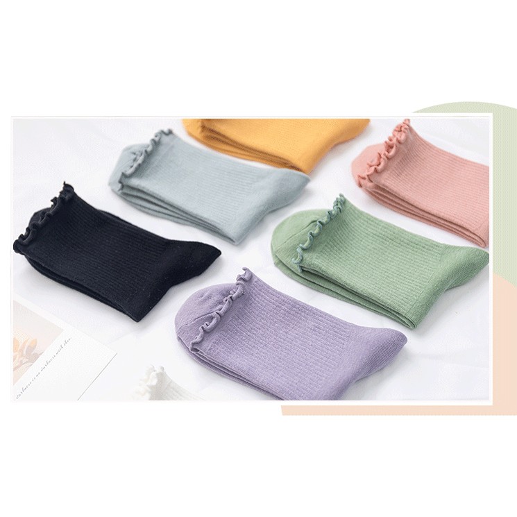 Tất - Vớ Nữ Cotton Trơn Cổ Dài Freesize Phong Cách Ulzzang Hàn Quốc DCU38