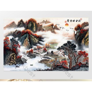 [Giá cực sốc] Tranh dán tường phong cảnh mây núi