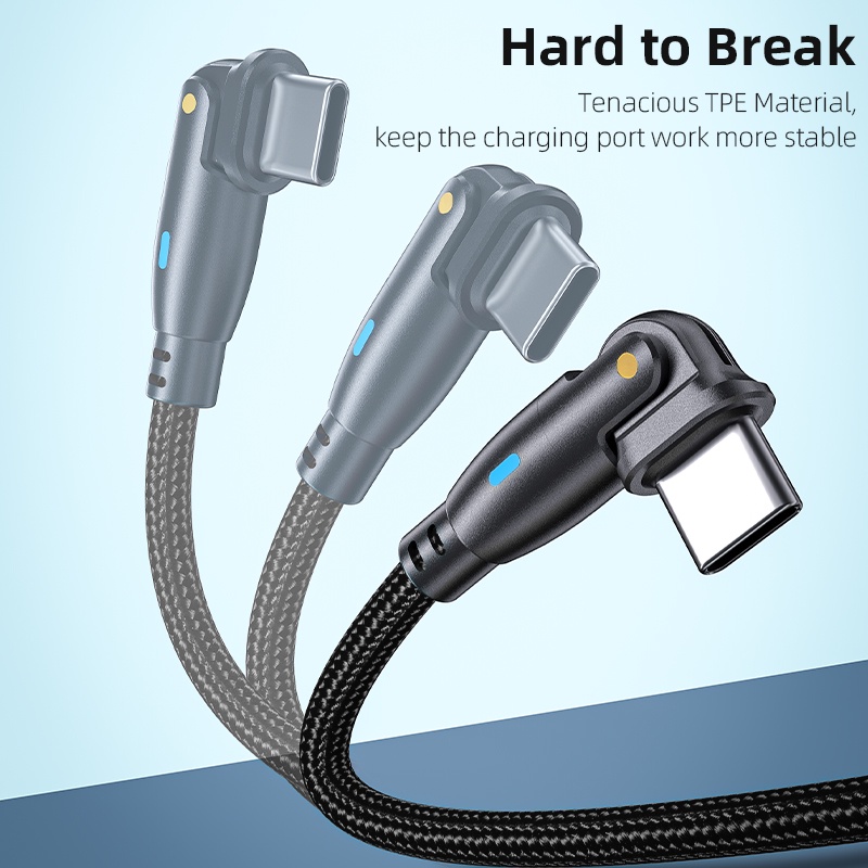 Cáp Sạc Nhanh AUFU Type C PD 60W USB C 180 Độ 3A Cho Android Macbook