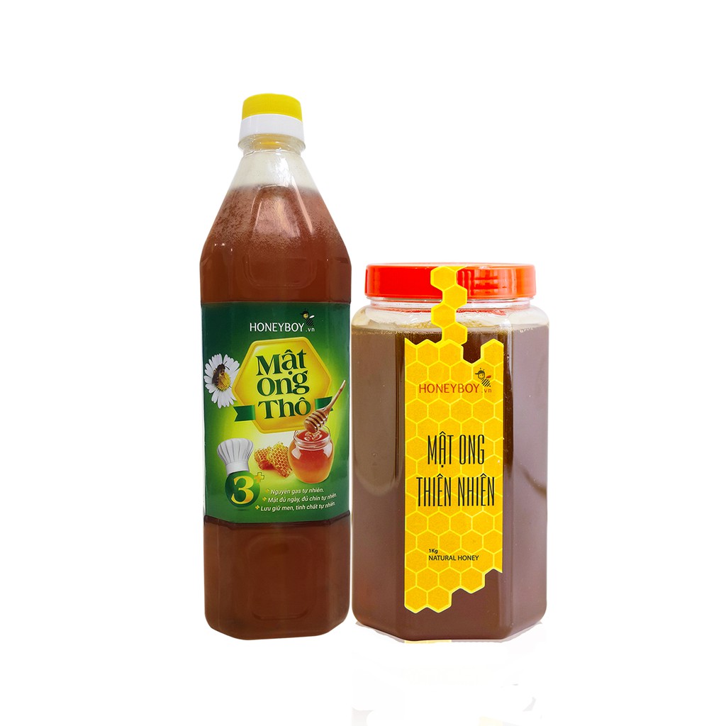 MẬT ONG THIÊN NHIÊN HONEYBOY 1Kg & MẬT ONG THÔ HONEYBOY 1000ml