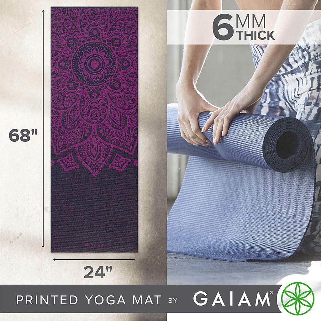 ☂♕Thảm Tập Yoga LYPRO PVC Loại 1 Hoa Văn Đẹp ❤️️ TẶNG TÚI ĐỰNG CAO CẤP  Dày 6mm Hàng VNXK Siêu Dày, Êm,