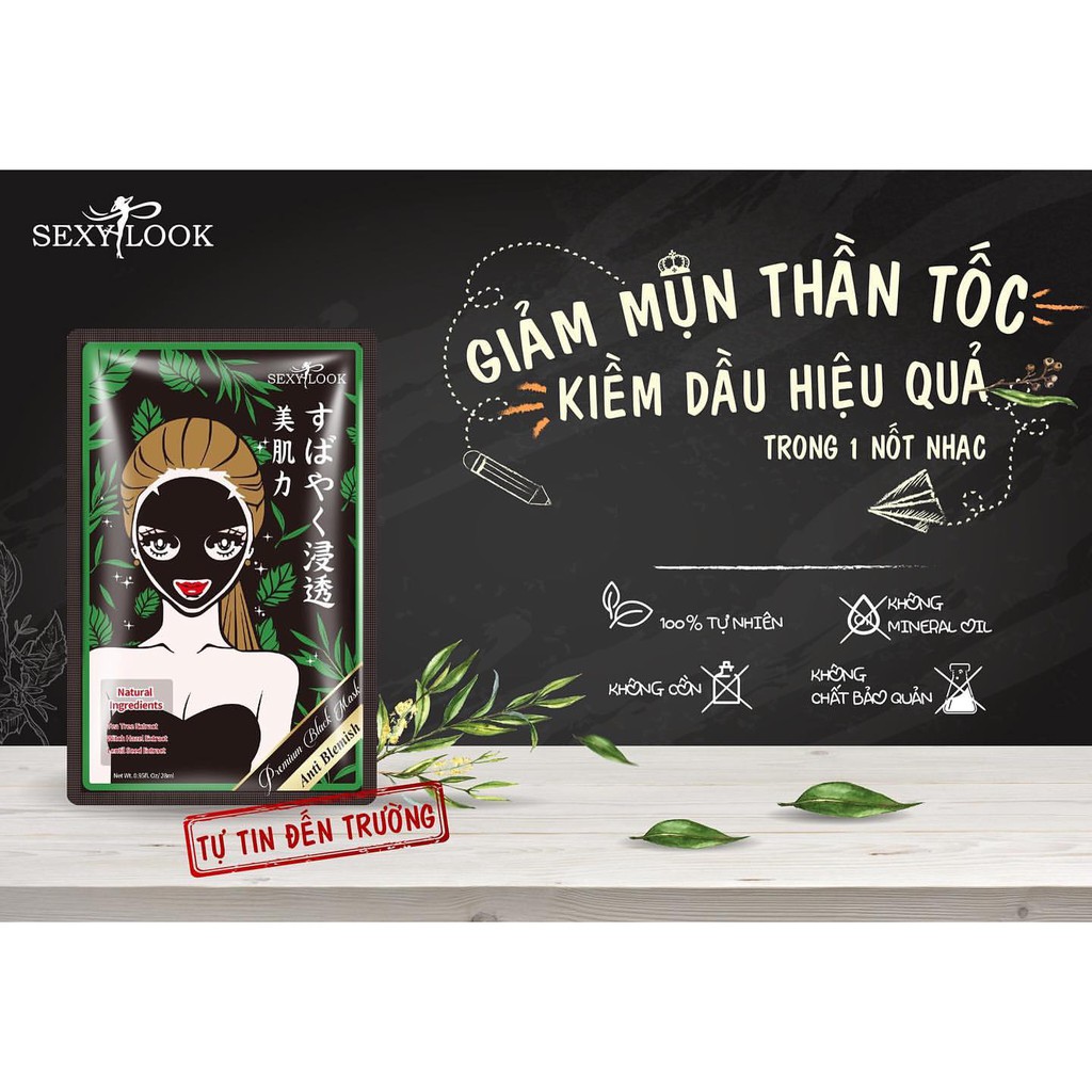 SEXYLOOK Mặt Nạ Tràm Trà Cho Da Mụn Miếng Lẻ - TeaTree Anti Blemish Black Facial Mask