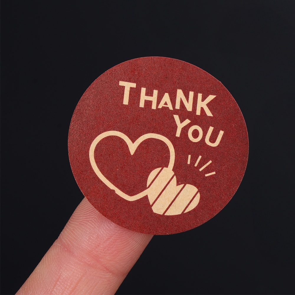 Bộ nhãn dán hình trái tim in chữ &quot; Thank you &quot;