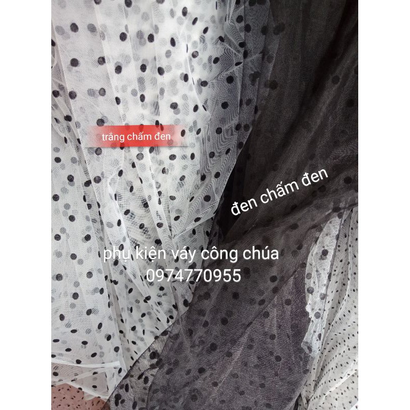 Voan lưới bi chấm nhung