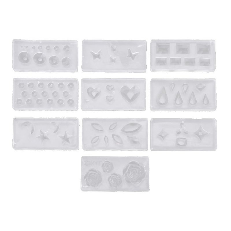 Set 10 Khuôn Silicon Hỗ Trợ Trang Trí Móng Nghệ Thuật