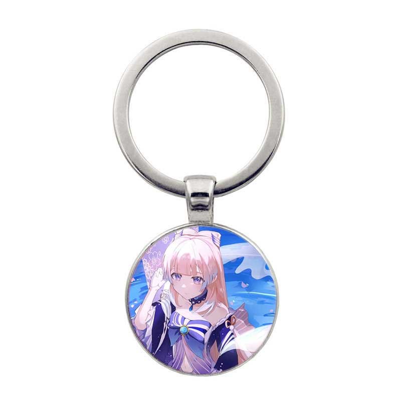 (KL25) Móc khóa tròn kim loại hình KOKOMI nhân vật game GENSHIN IMPACT anime treo túi treo chìa khóa phong cách chibi