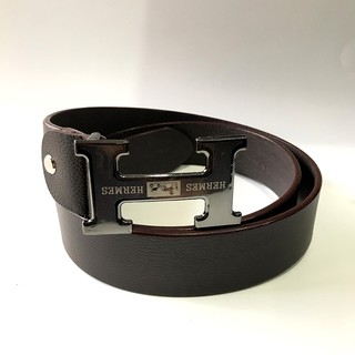 Thắt Lưng Nam Cao Cấp , Dây nịt da Mặt Khóa Bấm Chữ H (Dây Nâu )